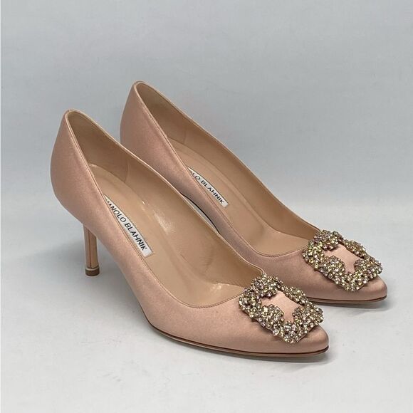 Manolo Blahnik Hangisi 70 Embellished Satin Pumps size 36.5 - Picture 3 of 13